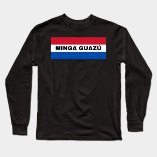 Minga Guazú City in Paraguay Flag Colors Long Sleeve T-Shirt